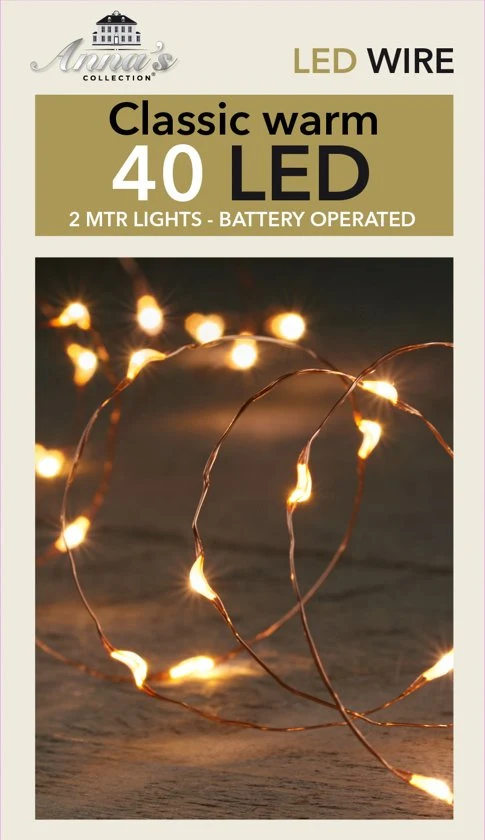 BELEUCHTETE JUTE 20LED/1M KLASSISCH - FUNKTIONIERT AUF 2XAA