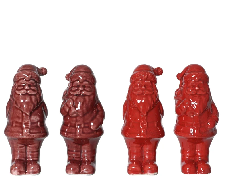 Kerstman dolomiet 4 assortie Rood D10 H25cm