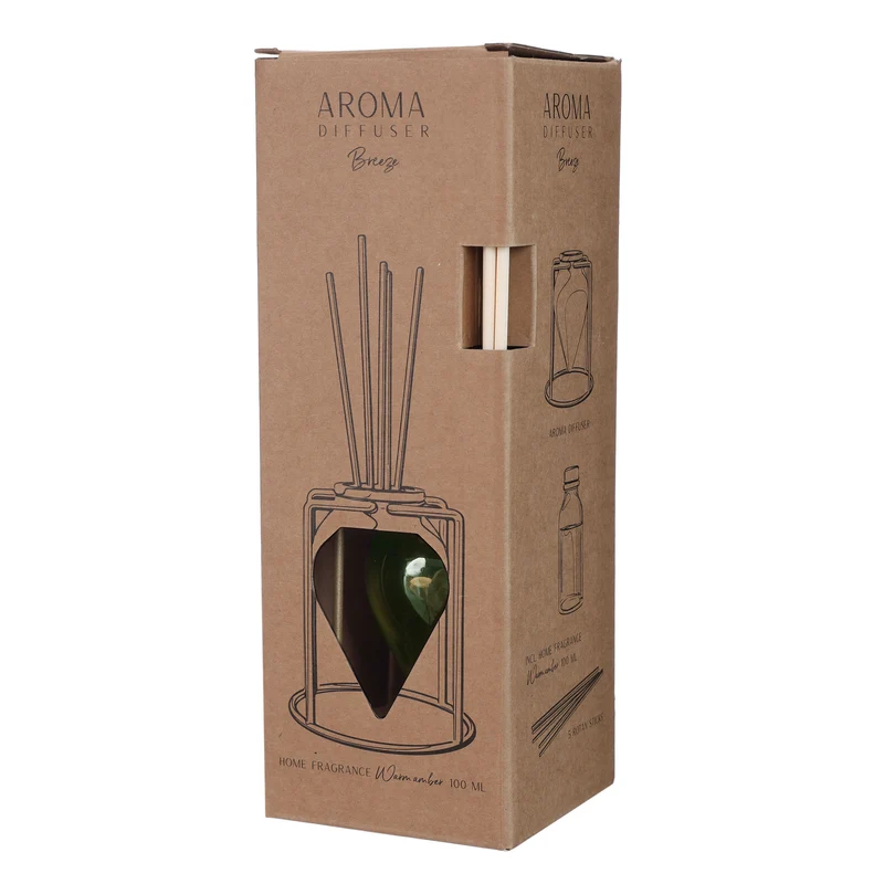 Diffuser glas Breeze groen Ø8,5 h.22 cm