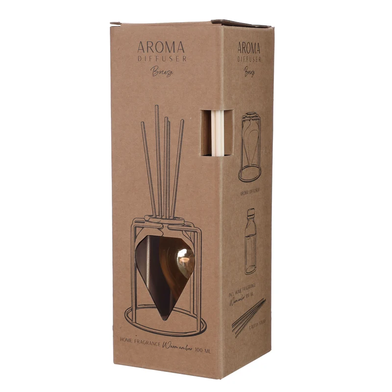 Diffuser glas Breeze amber Ø8,5 h.22 cm