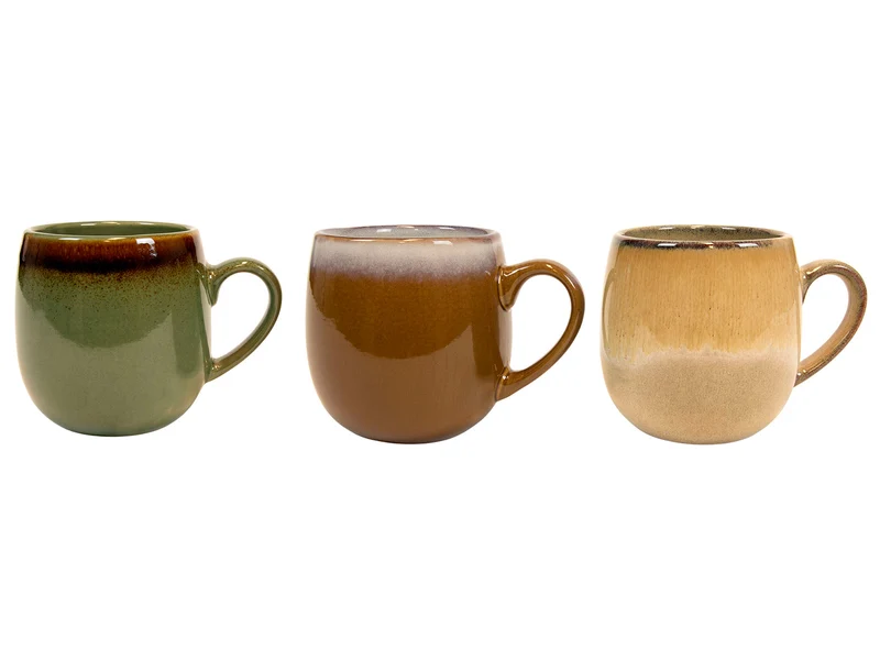 Tasse Mistral bauchig Ø?x?cm 450ml 3-fach sortiert