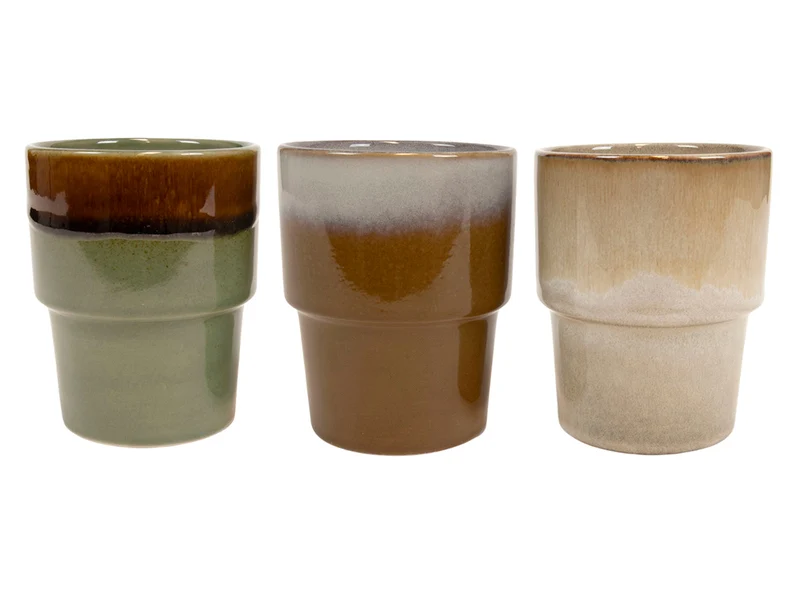 Becher Mistral stapelbar Ø8,5x10,5cm 340ml 3-fach sortiert