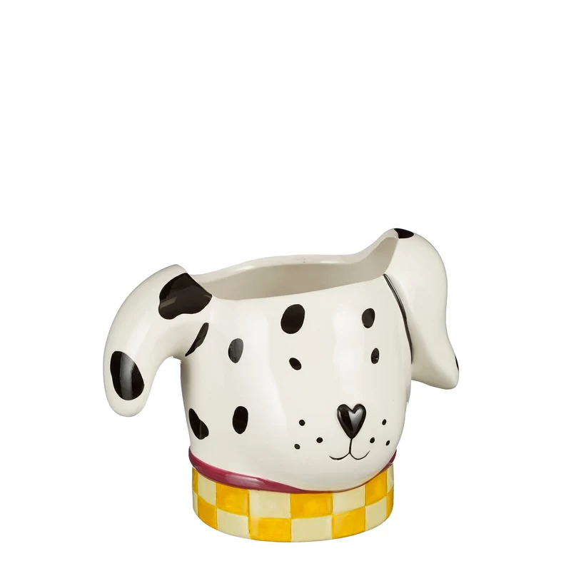 Lustiger Topf Hund weiß - l20xb16xh16cm