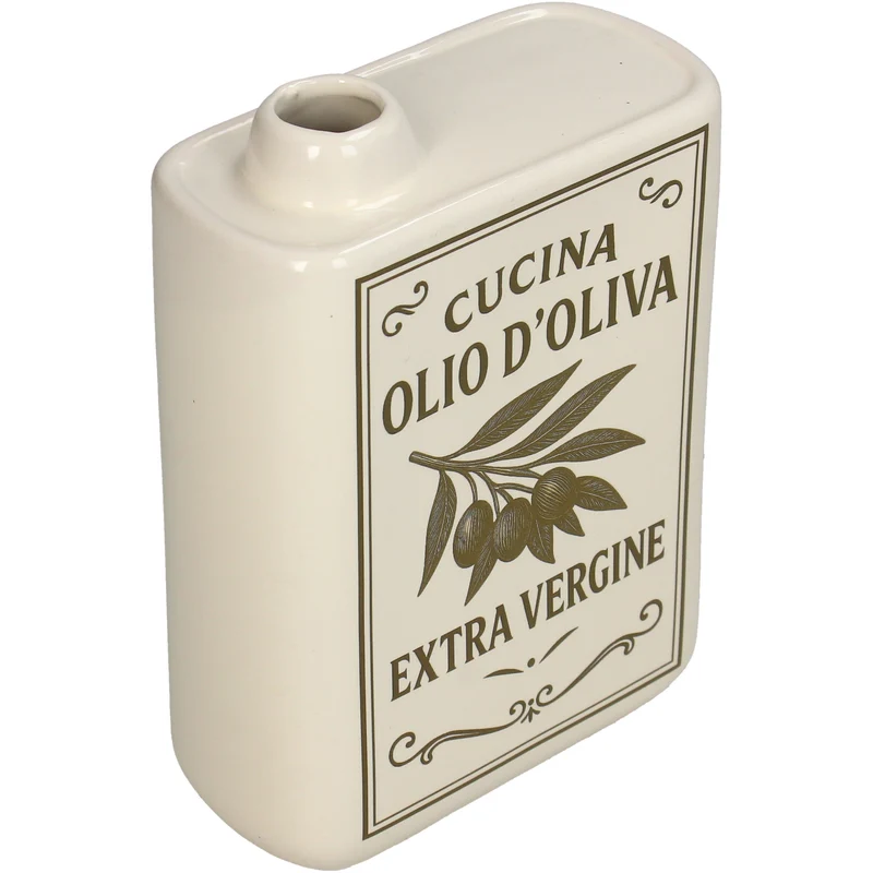 Vase Olio d'Oliva Fine Earthenware Ivory 13x5.5x17cm