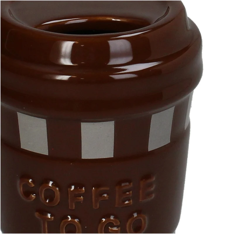 Vase Coffee To Go Fine Earthenware Brown 8.8x8.8x12.8cm