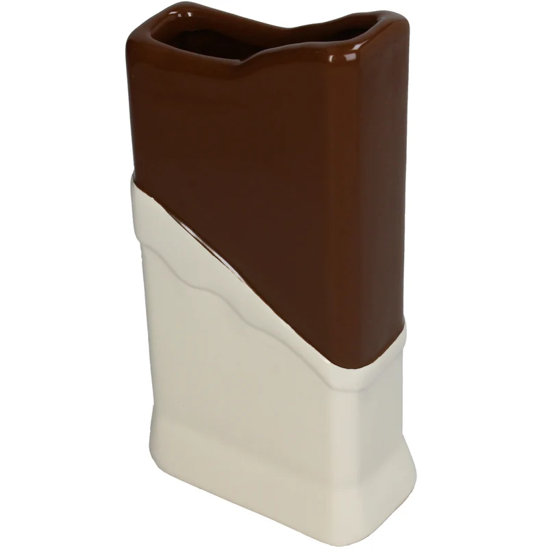 Vase Milk Chocolate Fine Earthenware Brown 10.3x5.3x20cm