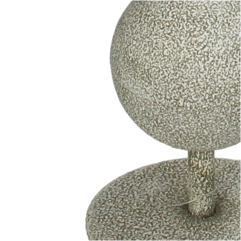 Candle Stick Ball Metal Ivory 10x10x17.5cm