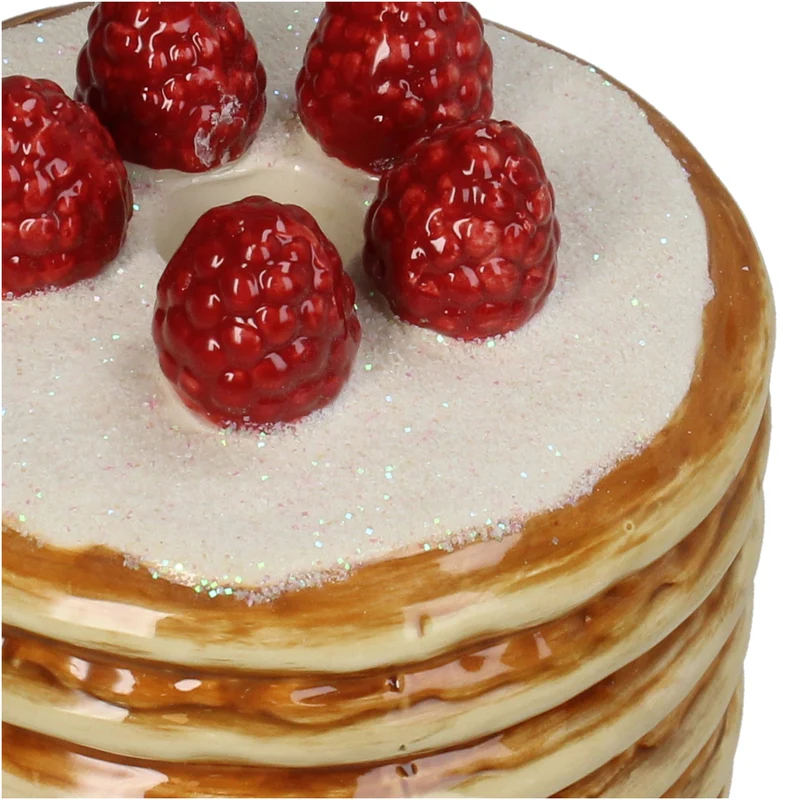 Candle Stick Pancake Raspberry Dolomite Brown 13x13x13cm
