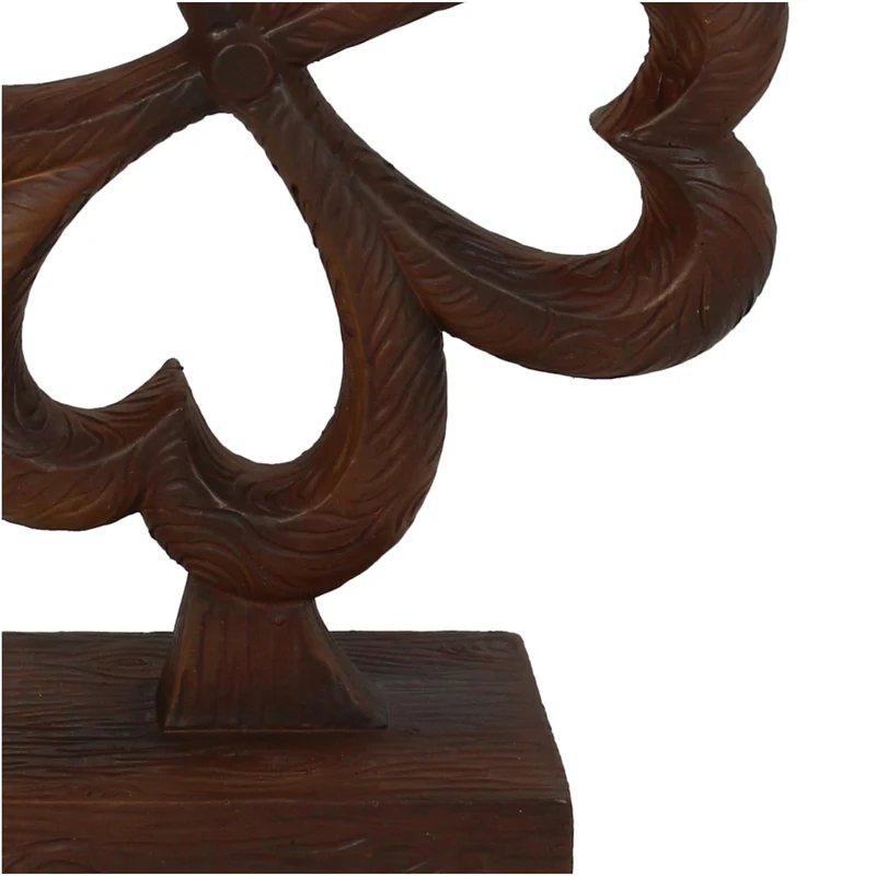 Ornament Four-Leaf Clover Polyresin Brown 12x5x15cm