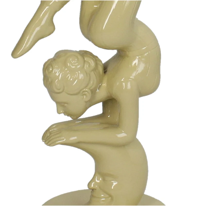 Candle Stick Acrobatic Lady Polyresin Ivory 10.7x8.9x21.5cm