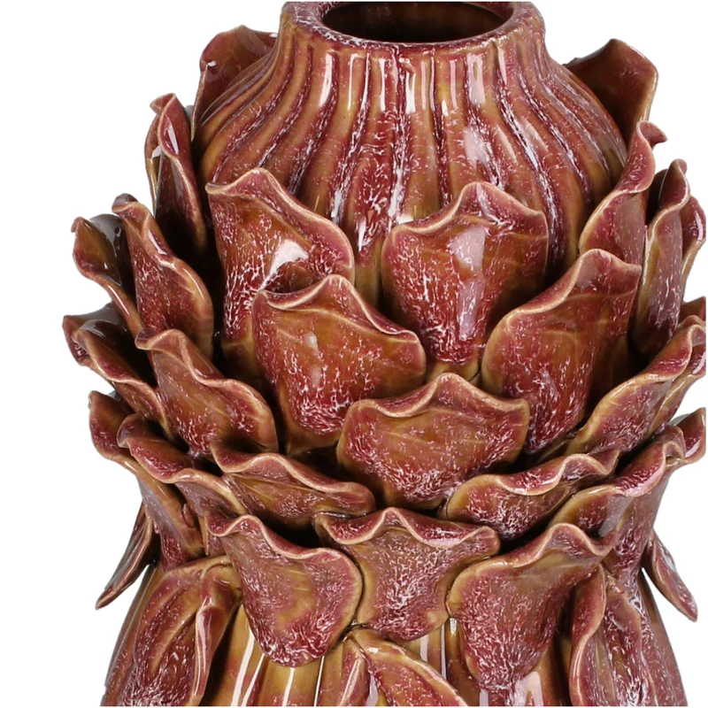 Vase Stoneware Brown 15x15x36cm