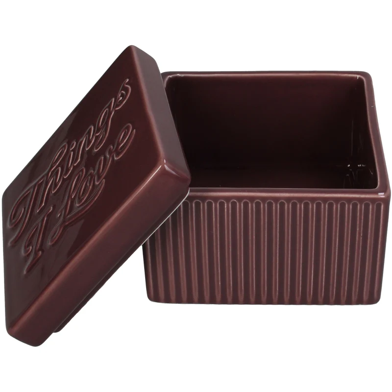 Keepsake Box Things I Love Dolomite Burgundy 12x12x9cm