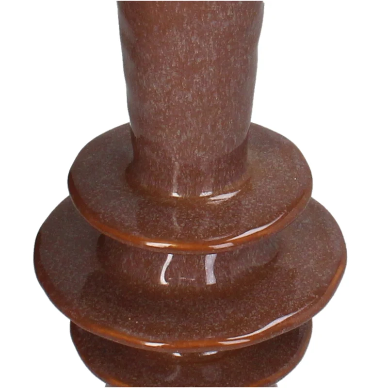 Candle Stick Stoneware Terra 12.5x12.5x30.5cm