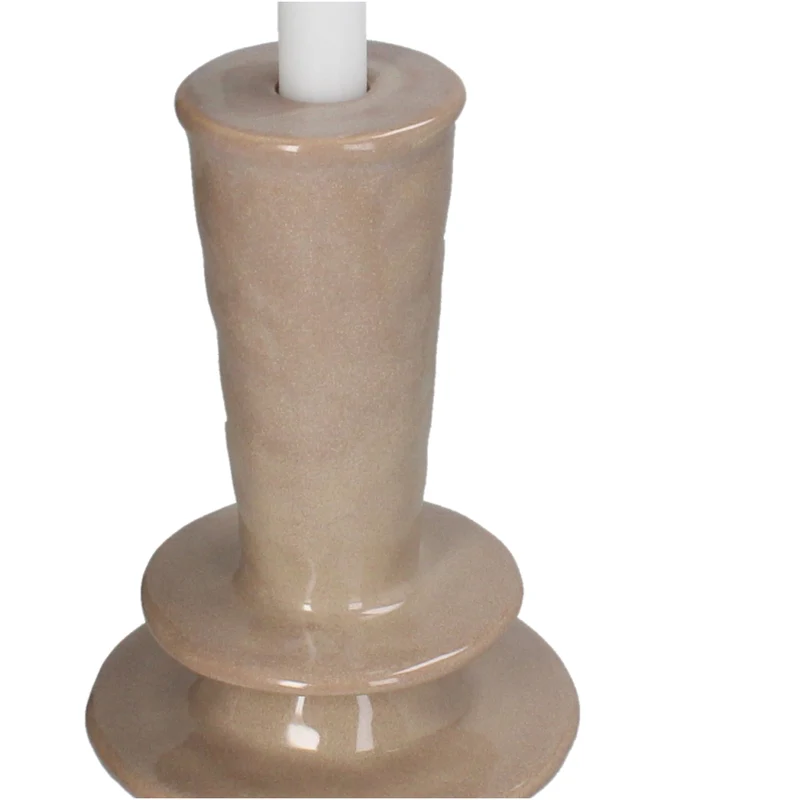 Candle Stick Stoneware Mauve 12.5x12.5x30.5cm