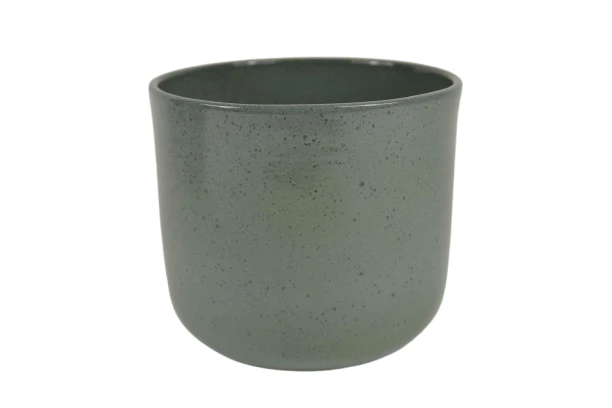 Blumentopf Boule Granit grün glänzend 16cm