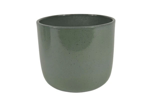 Blumentopf Boule, Granit, grün, glänzend, 18 cm