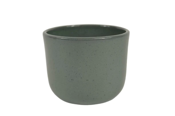 Blumentopf Boule, Granit, grün, glänzend, 12 cm