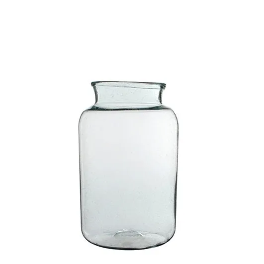 Flasche mit Kerzenhalter Glas Ø10.3x20.5cm 1pc gemischt Grau