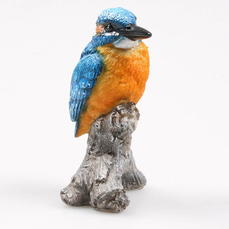 VOGEL EISVOGEL AUF BAUMSTAMM 7X7X11,5 CM - POLYESTER