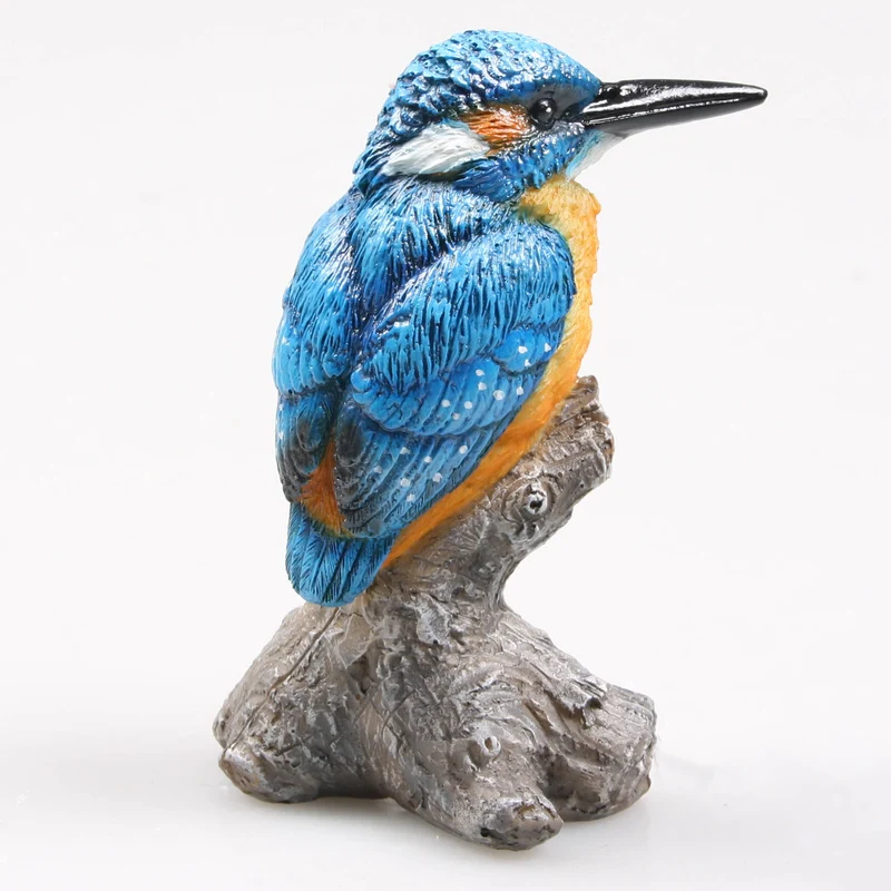 VOGEL EISVOGEL AUF BAUMSTAMM 7X7X11,5 CM - POLYESTER