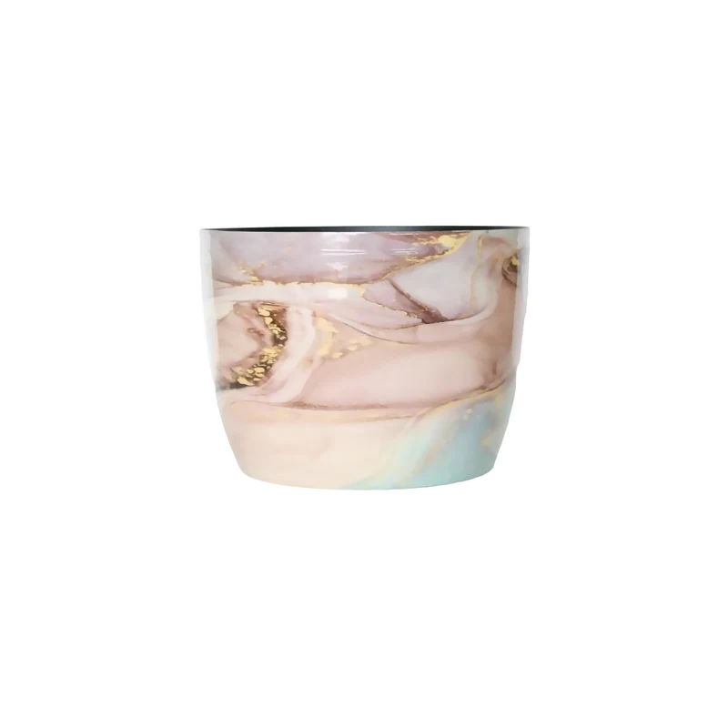 Metalltopf Marmor D23 H17cm Mehrfarbig