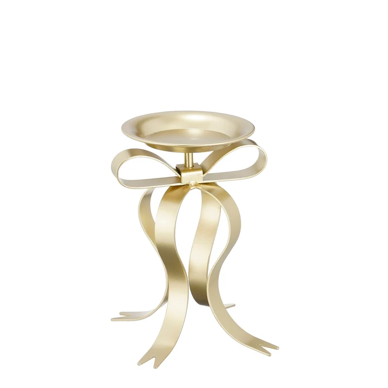 Kandelaar strik champagne - l17xb14xh20cm