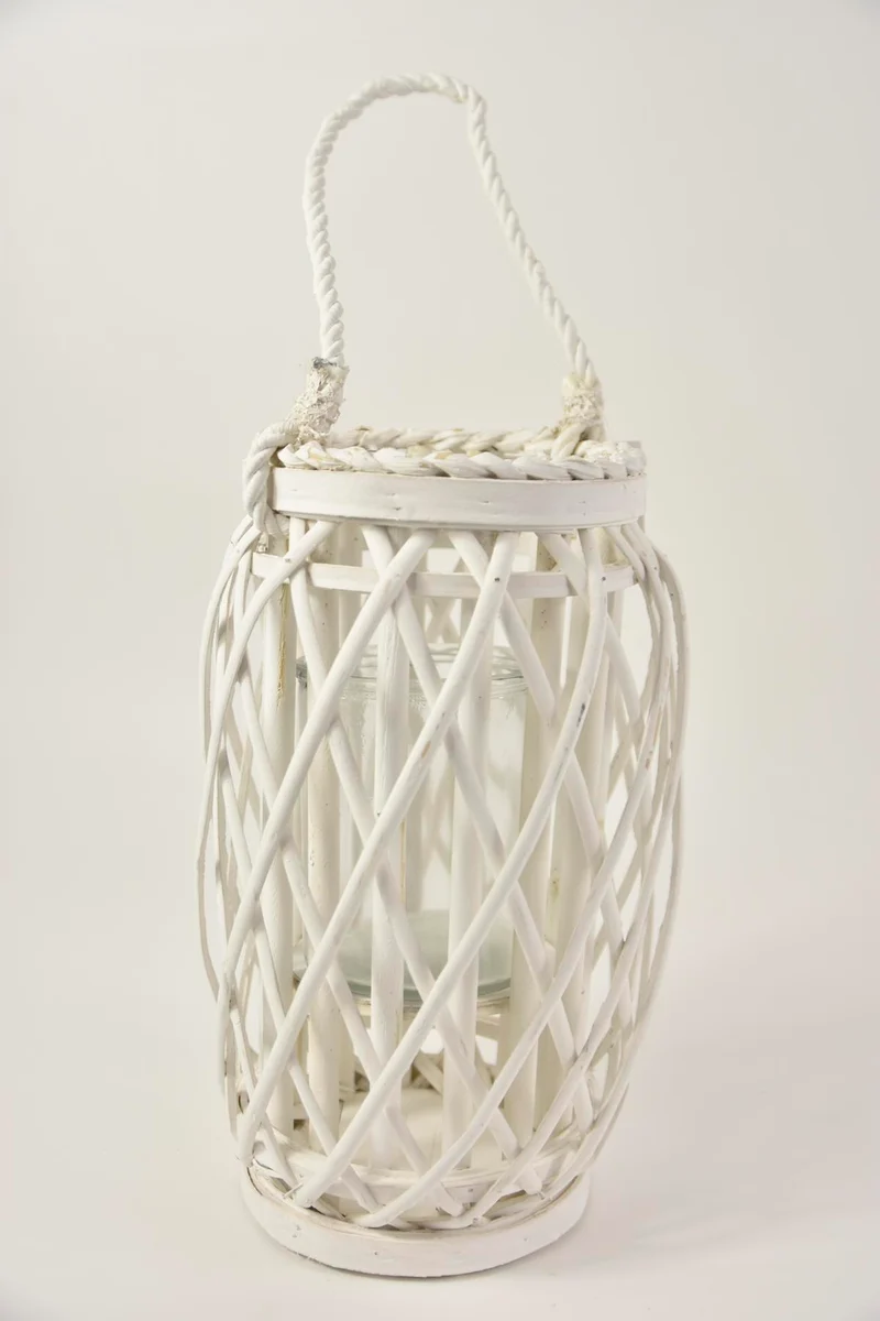 Mand ovaal grijs/wit ''klein'' 18x13x10cm