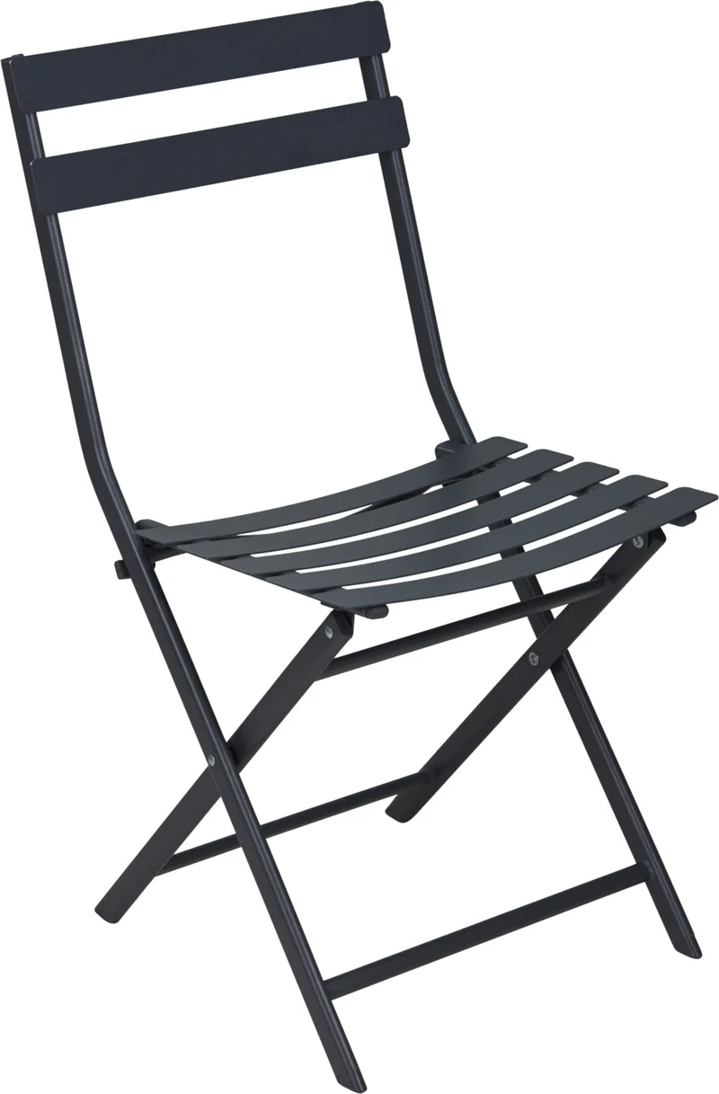 BISTROSET 2 STOELEN 50x42x81CM + 1 TAFEL D60 H71CM DONKER GRIJS METAAL