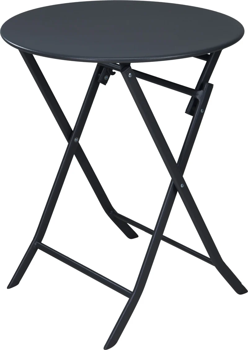 BISTROSET 2 STOELEN 50x42x81CM + 1 TAFEL D60 H71CM DONKER GRIJS METAAL