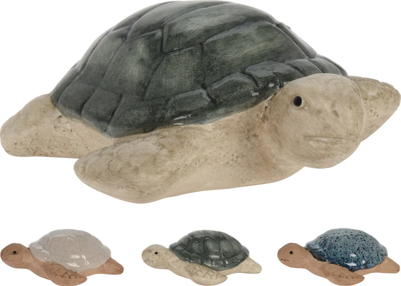PORZELLAN-SCHILDKRÖTE 13.5X11.5X5CM 3 SORTIERT