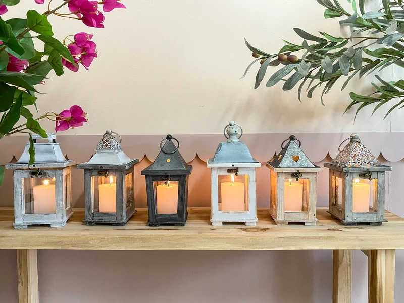 Lantern Alba L12 W12 H24cm Grey