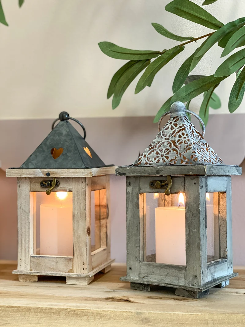 Lantern Alba L11.5 W11.5 H22.5cm Grey
