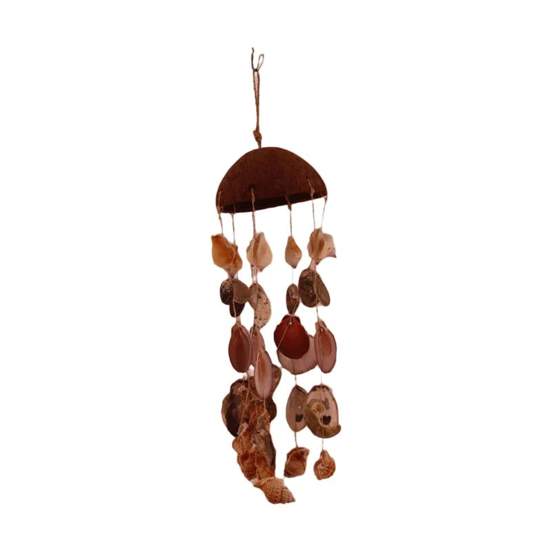 Anhänger Kokosnuss Natur mit Muscheln 14x14x56cm Natural