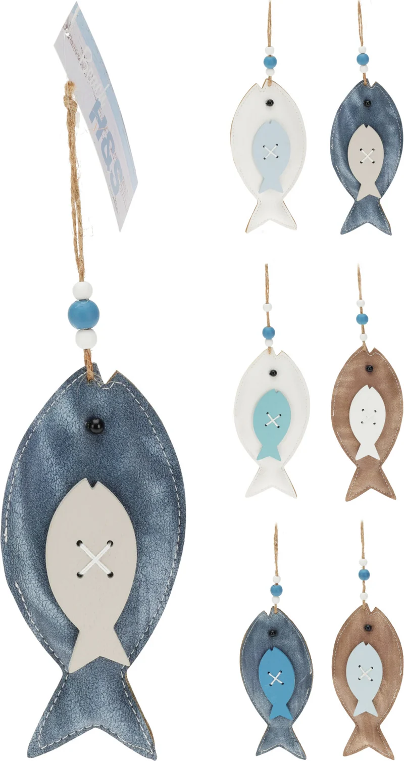 FISCH HANGDECO ''LEER'' 13.5x7x2.5CM 6 ASSORTION