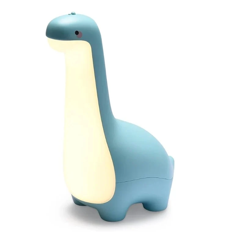 Nachtlamp dinosaurus dimbaar oplaadbaar blauw 12,5x7,8x18cm