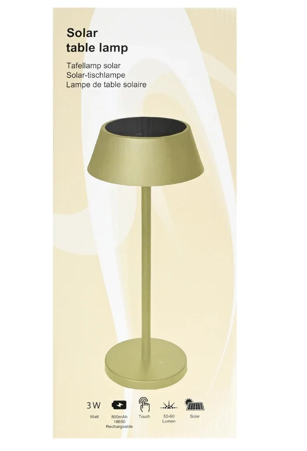 Tafellamp solar metaal beige H33 D14cm