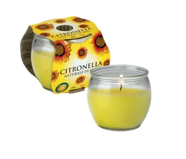 Citronella glazen pot 8x8cm 25 uur