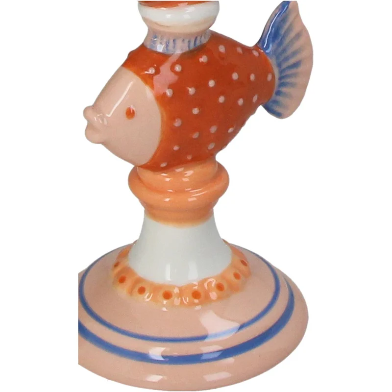 Kerzenständer Steingut Fische Multi 10.4x9.3x26.5cm
