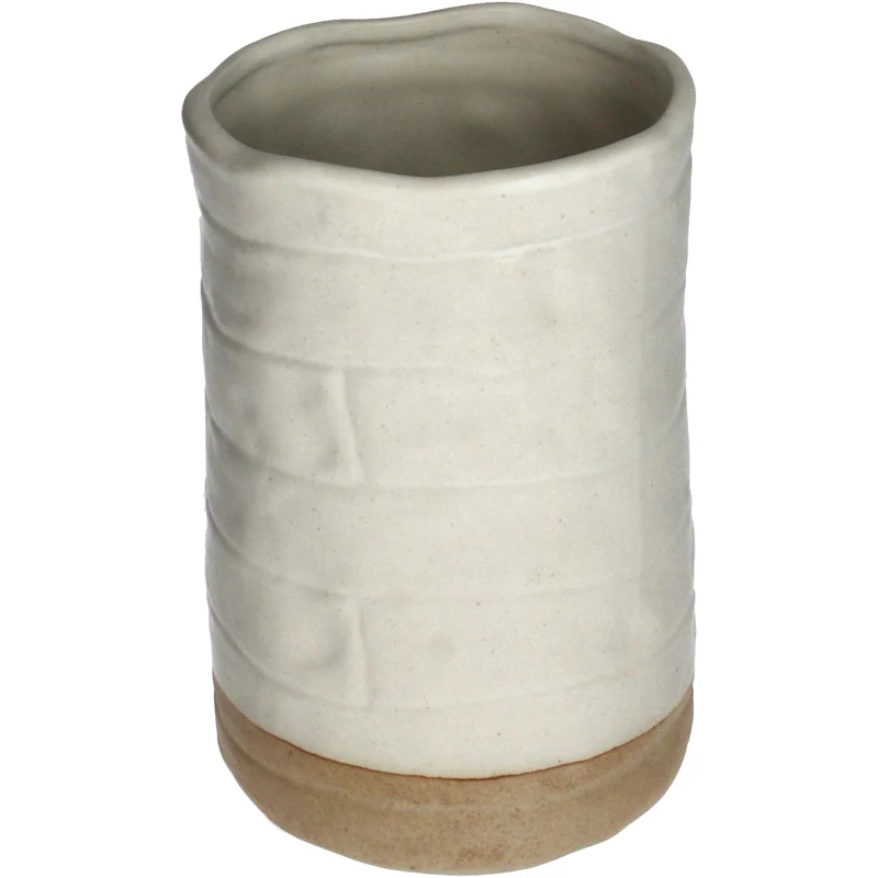 Vase Steinzeug Weiß 10,5x10,5x16,5cm