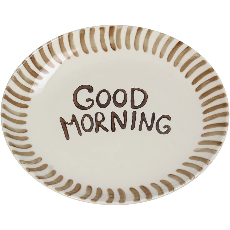 Teller Good Morning Steingut Braun 20.5x20.5x2.8cm