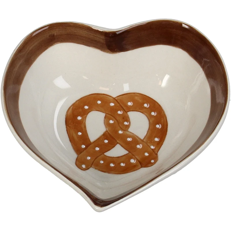 Platte Brezel Steingut Braun 13x11.7x4.8cm