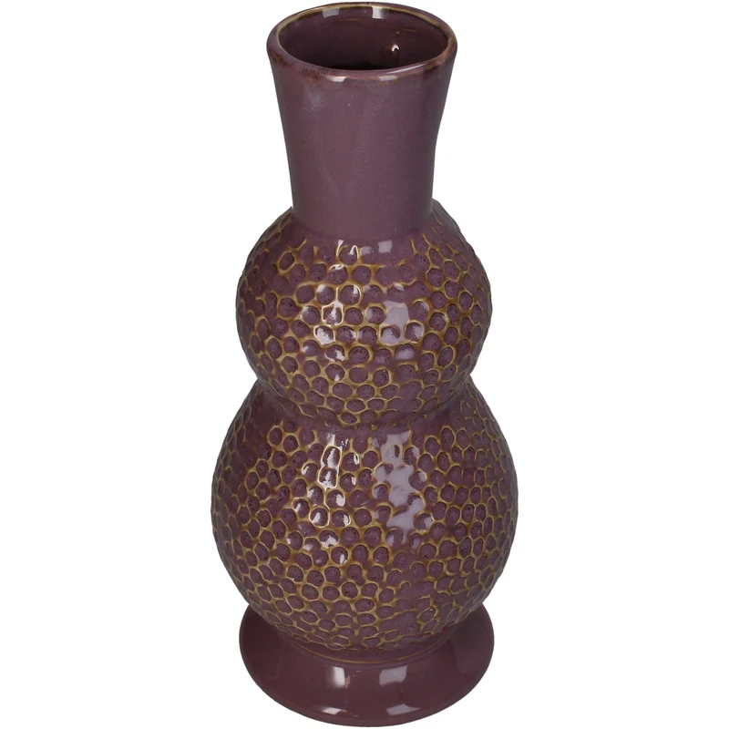 Vase Steingut Lila 11.5x11.5x25.5cm