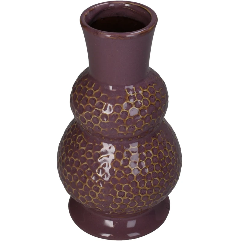 Vase Steingut Lila 11x11x20cm
