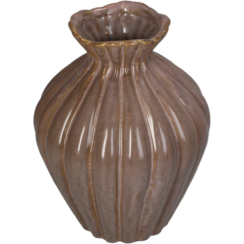 Steingutvase rosa 16,5x16,5x22cm