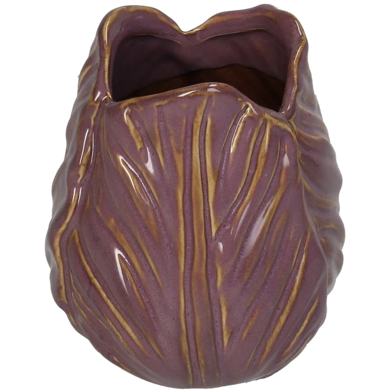 Vase Steingut Flieder 10x10x11cm