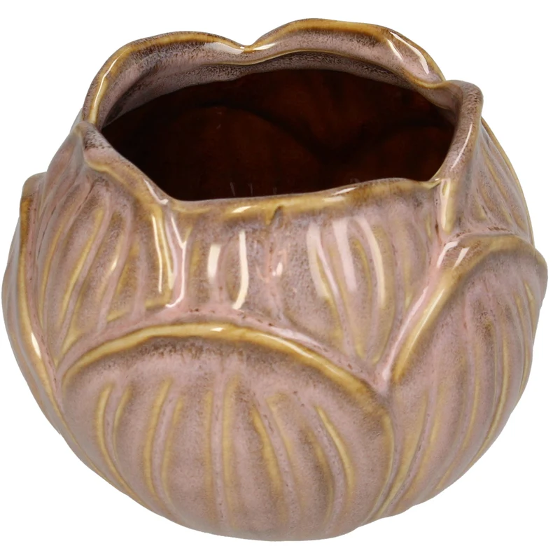 Vase Steingut Rosa 11x11x8,5cm