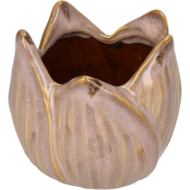 Vase Steingut Rosa 9x8,5x9cm