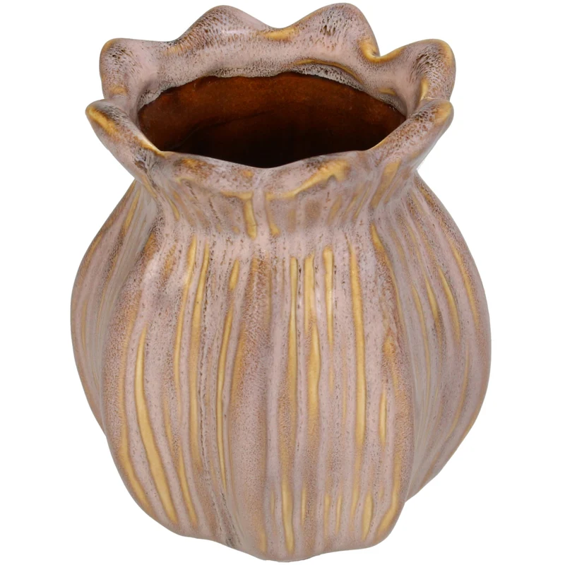 Vase Steingut Rosa 8.5x8.5x10.5cm