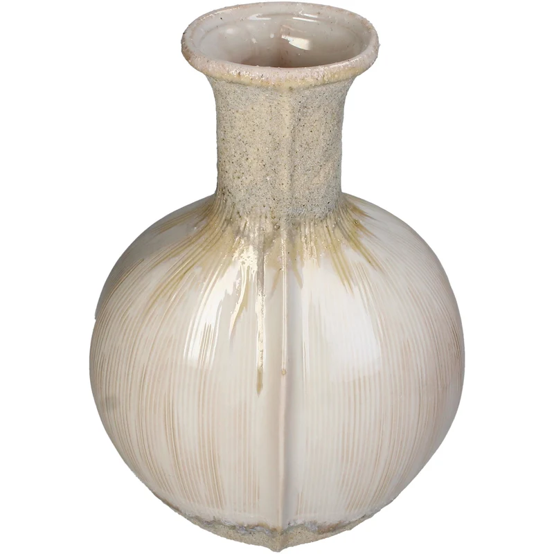Steinzeugvase beige 25,5x19,5x36cm