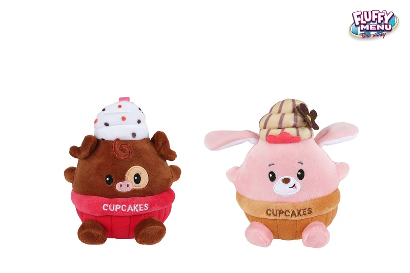 Fluffy Menü Cupcake Bär 2-fach sortiert 14cm